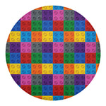 Building Blocks Toy Pattern Print Round Blanket