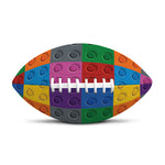 Building Blocks Toy Pattern Print Rugby Ball