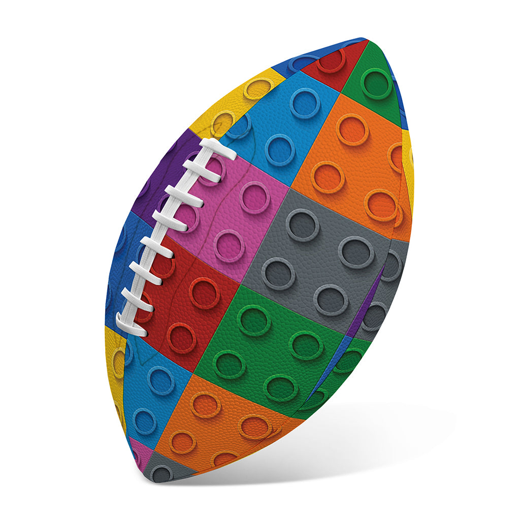 Building Blocks Toy Pattern Print Rugby Ball