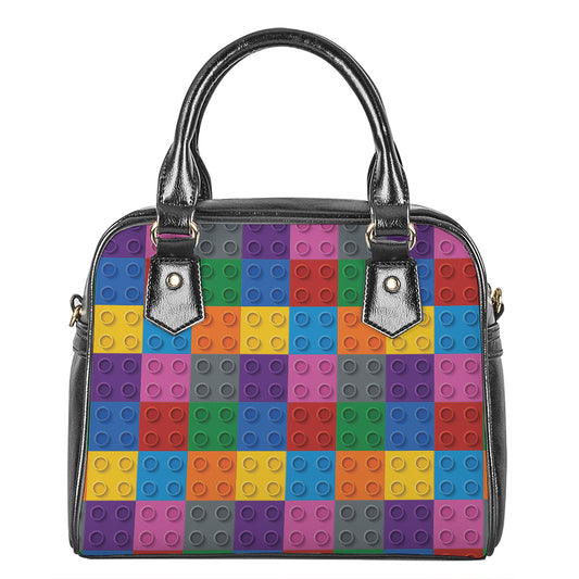 Building Blocks Toy Pattern Print Shoulder Handbag