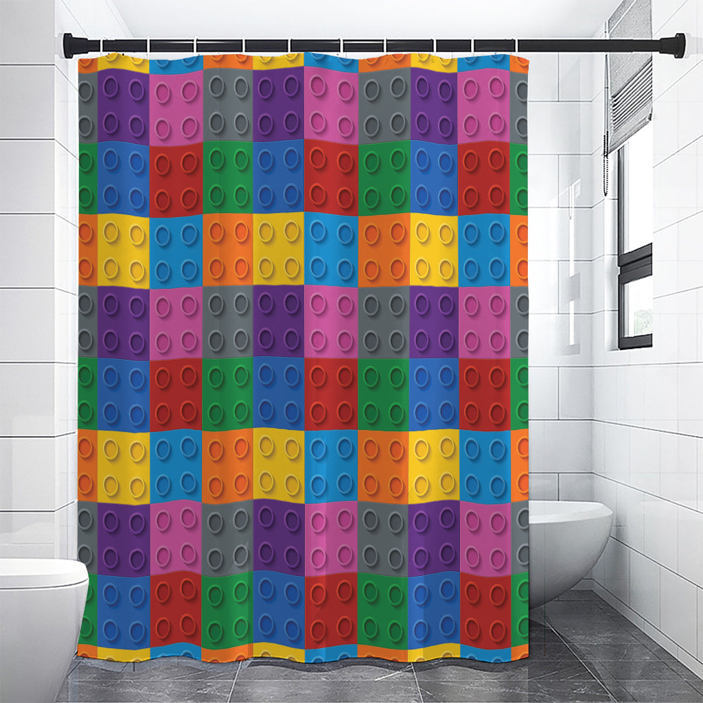 Building Blocks Toy Pattern Print Shower Curtain