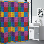Building Blocks Toy Pattern Print Shower Curtain