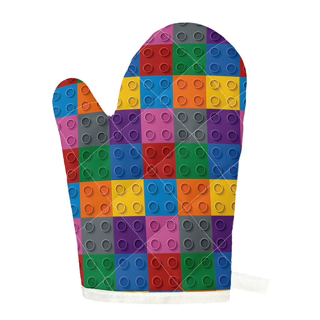 Building Blocks Toy Pattern Print Single Oven Mitt