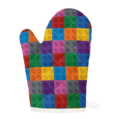Building Blocks Toy Pattern Print Single Oven Mitt