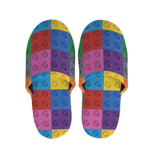 Building Blocks Toy Pattern Print Slippers