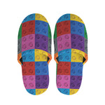 Building Blocks Toy Pattern Print Slippers