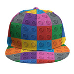 Building Blocks Toy Pattern Print Snapback Cap