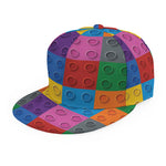 Building Blocks Toy Pattern Print Snapback Cap