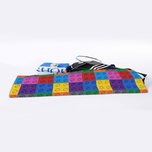 Building Blocks Toy Pattern Print Sports Towel