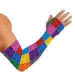 Building Blocks Toy Pattern Print Sun Protection Arm Sleeves