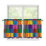 Building Blocks Toy Pattern Print Tier Curtains