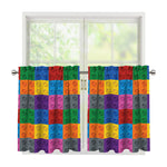 Building Blocks Toy Pattern Print Tier Curtains