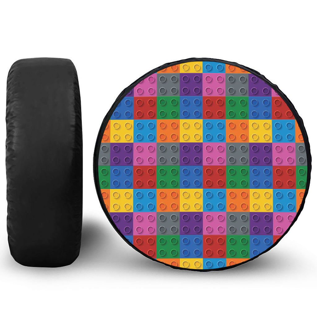 Building Blocks Toy Pattern Print Tire Cover