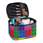 Building Blocks Toy Pattern Print Travel Makeup Bag