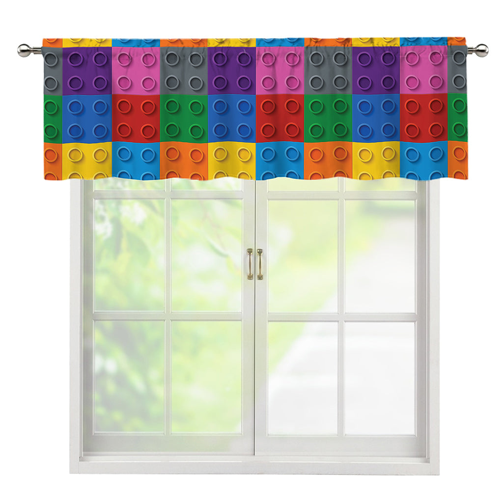 Building Blocks Toy Pattern Print Window Valance