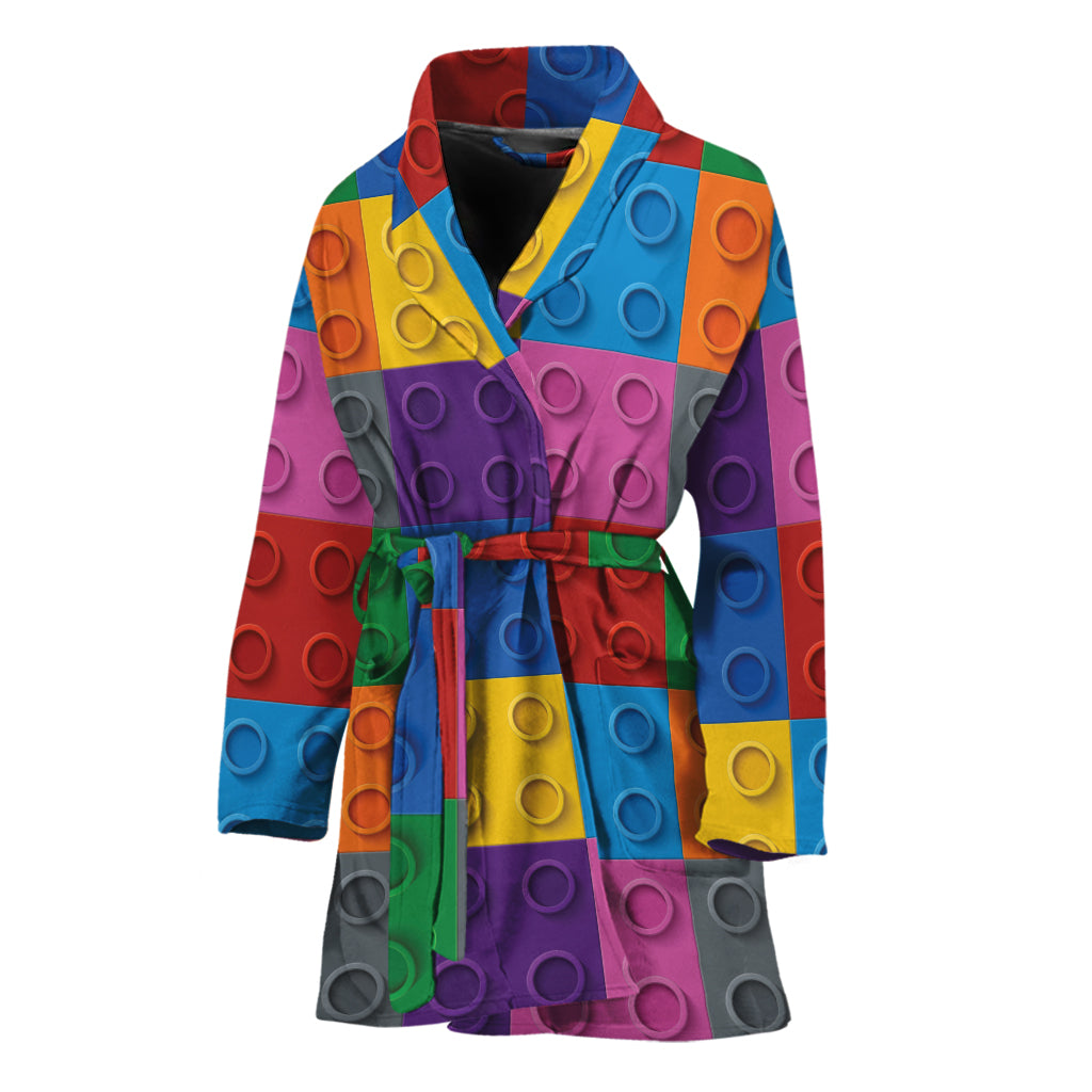 Building Blocks Toy Pattern Print Women's Bathrobe