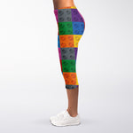 Building Blocks Toy Pattern Print Women's Capri Leggings