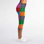 Building Blocks Toy Pattern Print Women's Capri Leggings