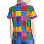Building Blocks Toy Pattern Print Women's Polo Shirt