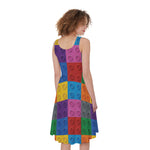 Building Blocks Toy Pattern Print Women's Sleeveless Dress