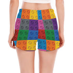 Building Blocks Toy Pattern Print Women's Split Running Shorts