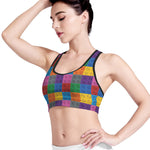 Building Blocks Toy Pattern Print Women's Sports Bra