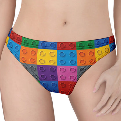 Building Blocks Toy Pattern Print Women's Thong