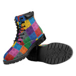 Building Blocks Toy Pattern Print Work Boots