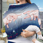 Bull And Bear Stock Market Print Baby Seat Cover