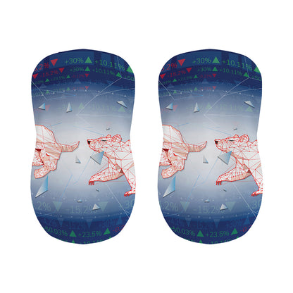 Bull And Bear Stock Market Print Bar Stool Covers