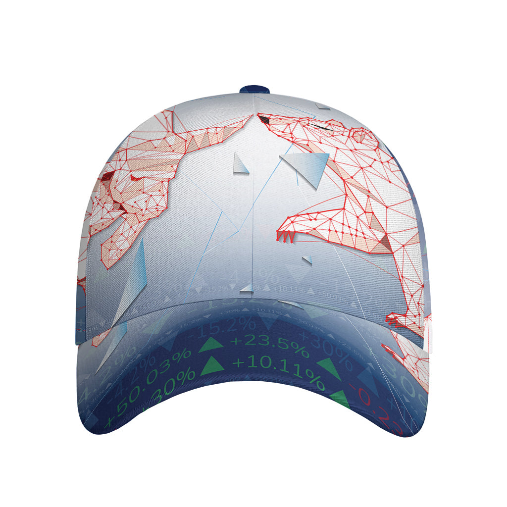 Bull And Bear Stock Market Print Baseball Cap