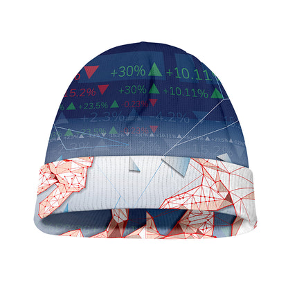 Bull And Bear Stock Market Print Beanie