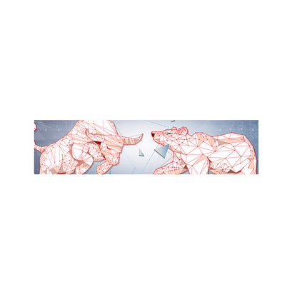 Bull And Bear Stock Market Print Bed Runner