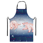 Bull And Bear Stock Market Print Bib Apron With Pocket