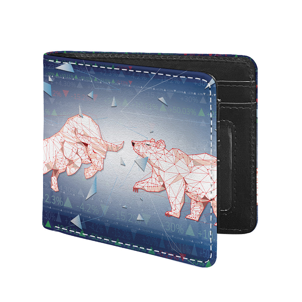 Bull And Bear Stock Market Print Bifold Wallet