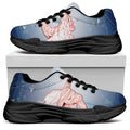 Bull And Bear Stock Market Print Black Chunky Shoes