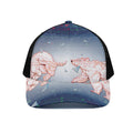 Bull And Bear Stock Market Print Black Mesh Trucker Hat