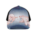 Bull And Bear Stock Market Print Black Mesh Trucker Cap