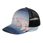 Bull And Bear Stock Market Print Black Mesh Trucker Cap