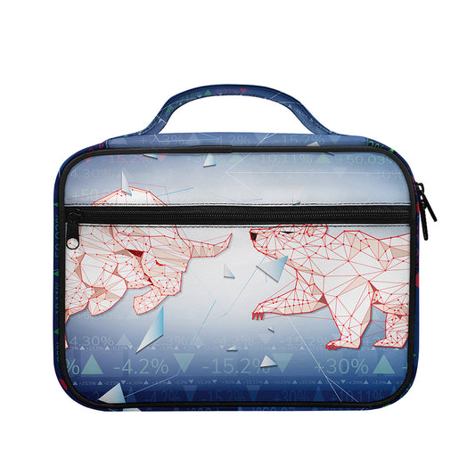 Bull And Bear Stock Market Print Briefcase Bible Bag
