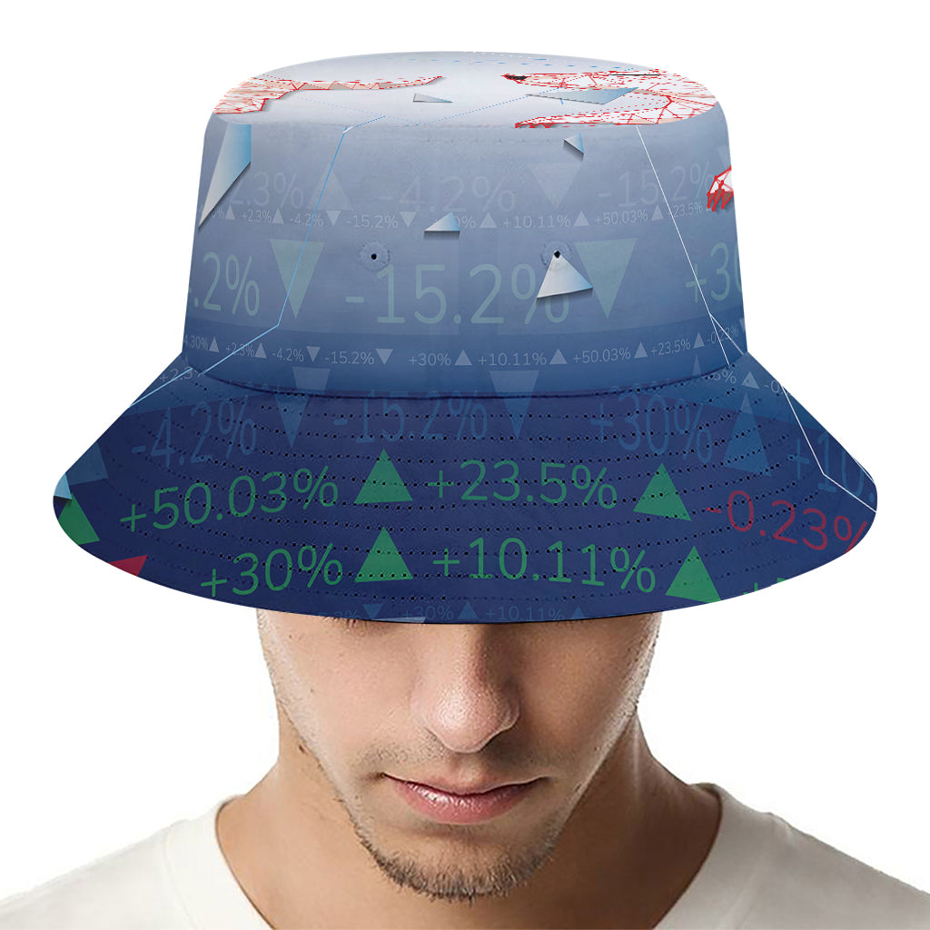 Bull And Bear Stock Market Print Bucket Hat