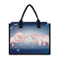 Bull And Bear Stock Market Print Canvas Tote Bag
