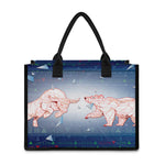 Bull And Bear Stock Market Print Canvas Tote Bag