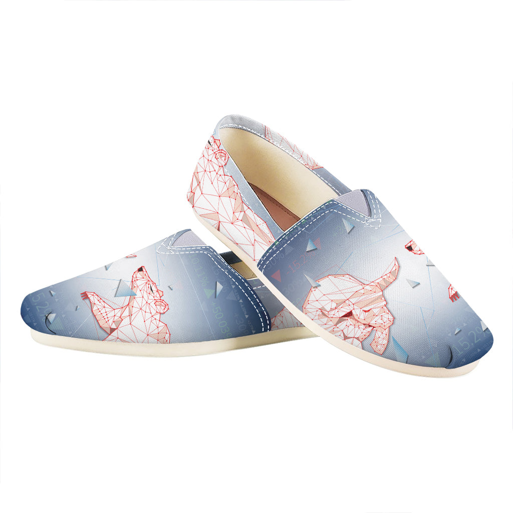 Bull And Bear Stock Market Print Casual Shoes