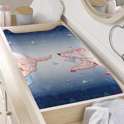 Bull And Bear Stock Market Print Changing Pad Cover