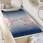 Bull And Bear Stock Market Print Changing Pad Cover