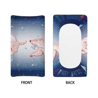 Bull And Bear Stock Market Print Changing Pad Cover