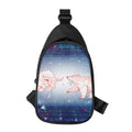 Bull And Bear Stock Market Print Sling Bag