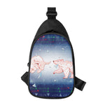 Bull And Bear Stock Market Print Chest Bag