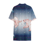 Bull And Bear Stock Market Print Cotton Hawaiian Shirt